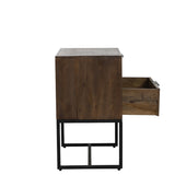 Light & Living Meave Bedside Table in Dark Brown Wood