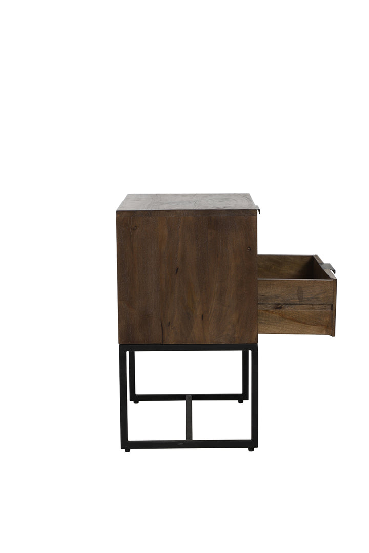 Light & Living Meave Bedside Table in Dark Brown Wood