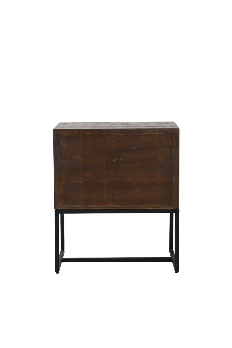 Light & Living Meave Bedside Table in Dark Brown Wood