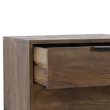 Light & Living Meave Bedside Table in Dark Brown Wood