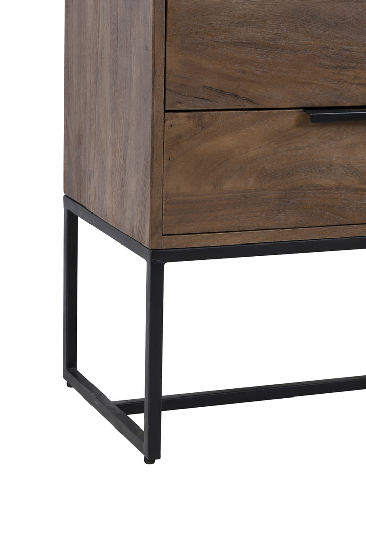 Light & Living Meave Bedside Table in Dark Brown Wood