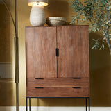 Light & Living Meave Cabinet in Dark Brown Wood