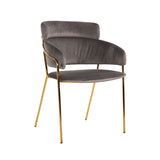 Richmond Interiors Angelica Stone Velvet Steel-Framed Chair - Excess Stock