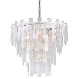Aria 4-Tiered Chandelier with Textured Glass and Gold Finish