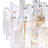 Aria 4-Tiered Chandelier with Textured Glass and Gold Finish