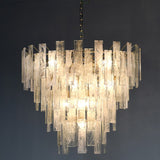 Aria 4-Tiered Chandelier with Textured Glass and Gold Finish