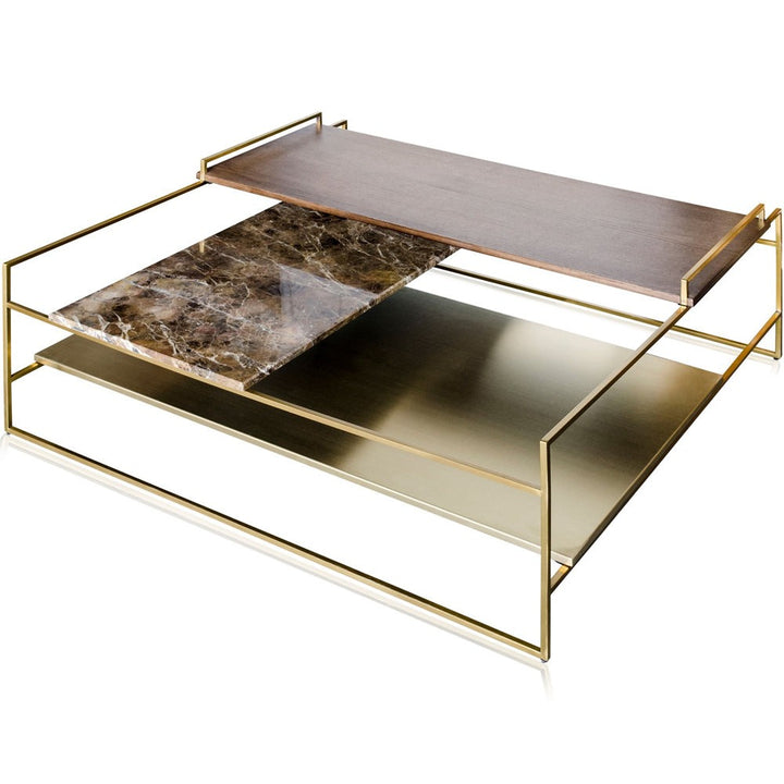 Arris Coffee Table in Brushed Gold – Large