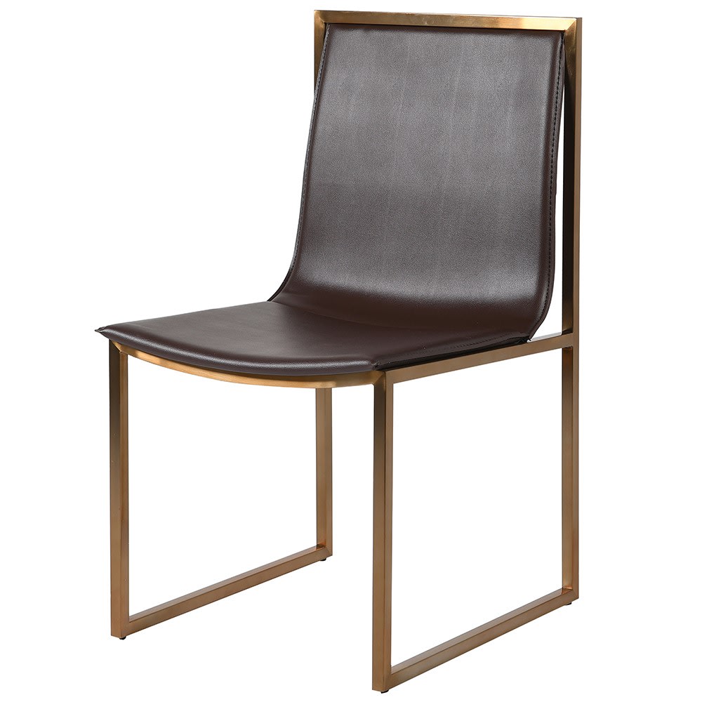 Artemis Dining Chair in Brushed Gold Stainless Steel