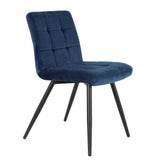 Light & Living Olive Dining Chair in Blue Velvet