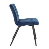 Light & Living Olive Dining Chair in Blue Velvet