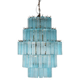 Azurine Tiered Chandelier with Blue Glass – Excess Stock