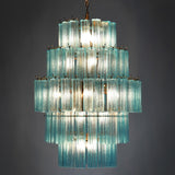 Azurine Tiered Chandelier with Blue Glass – Excess Stock