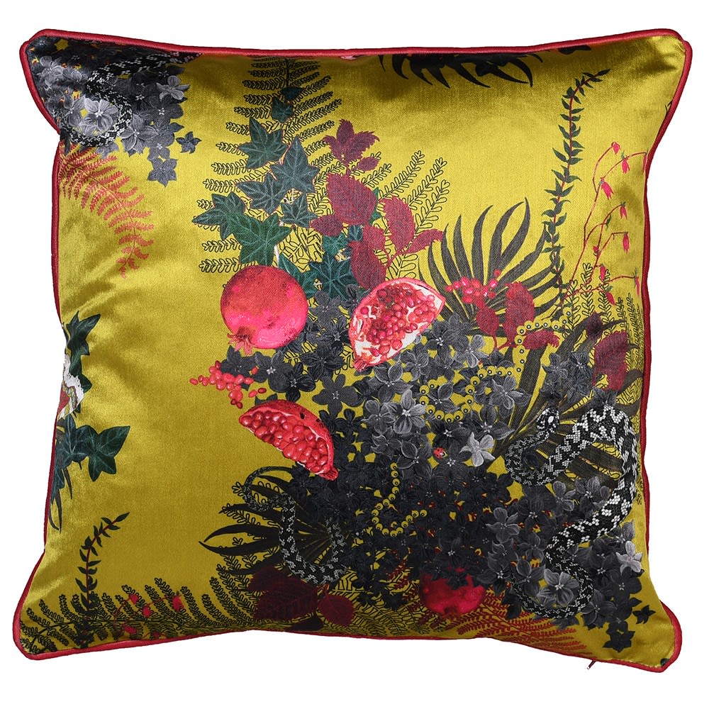 Bengal Cushion Cover with Red Piping