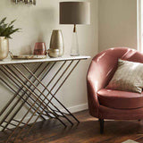 Libra Interiors Nolita White Marble and Antique Gold Console Table
