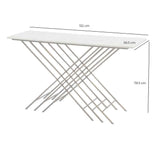 Libra Interiors Nolita White Marble and Antique Gold Console Table