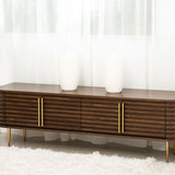 Berkeley Designs Paris Media Unit with Natural Walnut Veneer and Brass