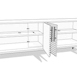 Berkeley Designs Paris Sideboard with Natural Walnut Veneer and Brass