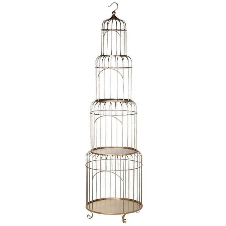 Bisous Bird Cage Shelves in Gold Metal