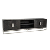 Richmond Interiors Blackbone Oak and Silver Larger TV Unit