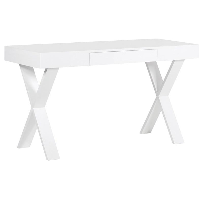 Blanc Hi-Gloss Desk/Dressing Table in Bright White