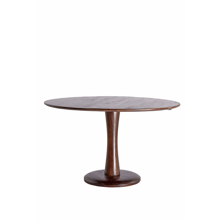 Bodie Round Dining Table in Rich Brown Wood - Large
