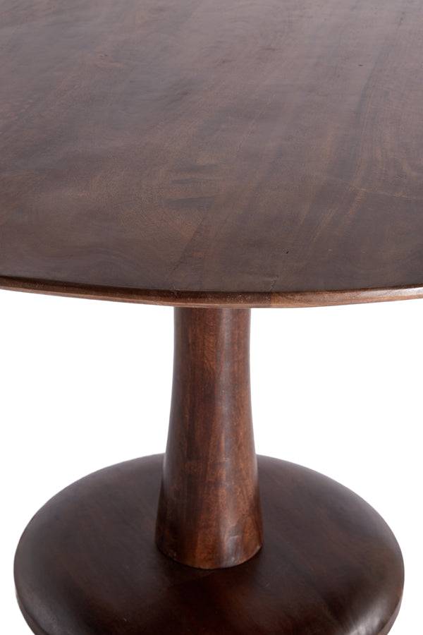 Bodie Round Dining Table in Rich Brown Wood - Large