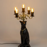Bold Monkey Proudly Crowned Panther Floor Lamp – Black