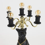 Bold Monkey Proudly Crowned Panther Floor Lamp – Black
