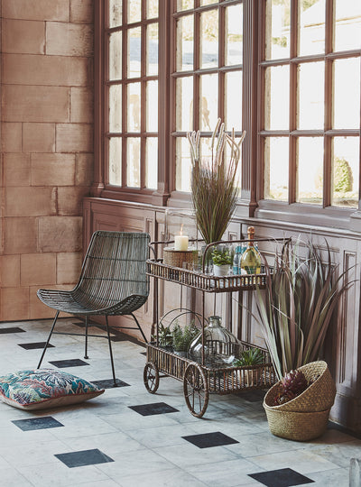 Manilla Drinks Trolley with Rattan