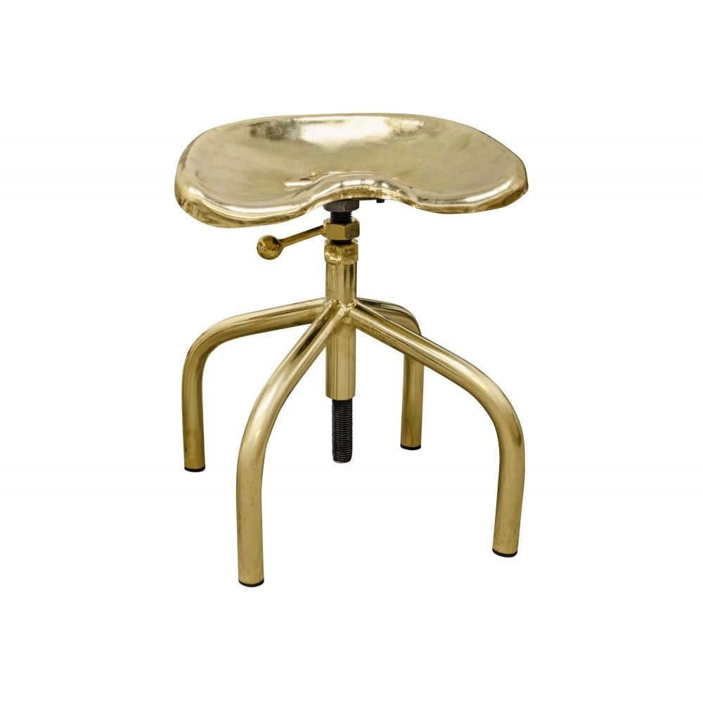 Burdon Gold Chair with Brass Plated Steel and Height Adjustable Seat