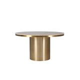 Liang & Eimil Camden Large Dining Table in White Marble & Brass - Large