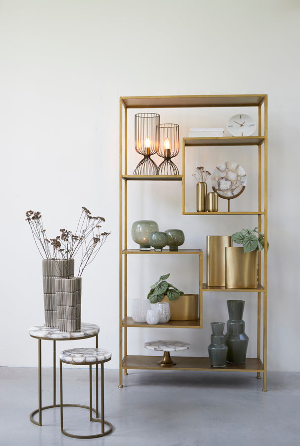 Carina Open Cabinet in Antique Gold