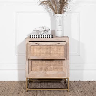 Chablis Woven Canework 2 Drawer Bedside Table
