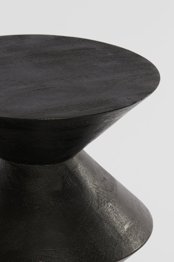 Black hourglass deals side table