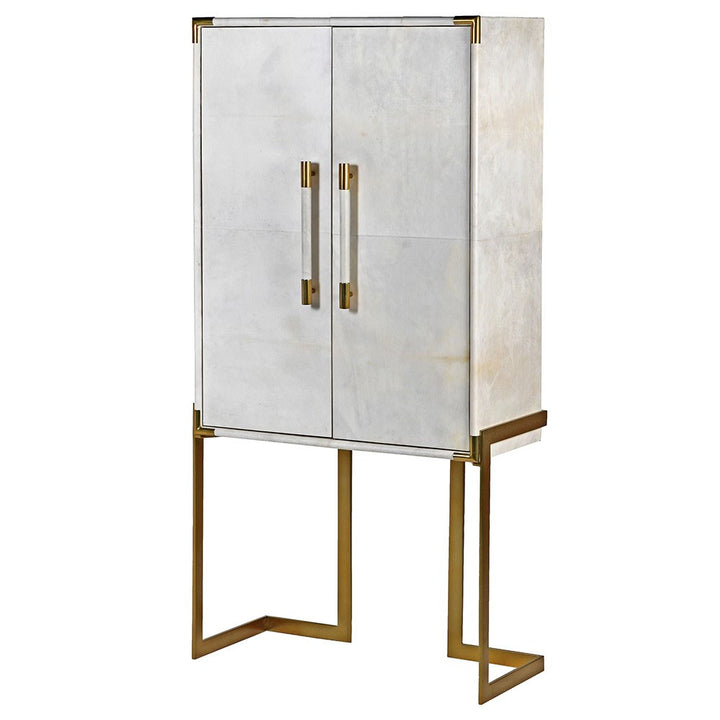 Cordelia Drinks Cabinet with White Leather