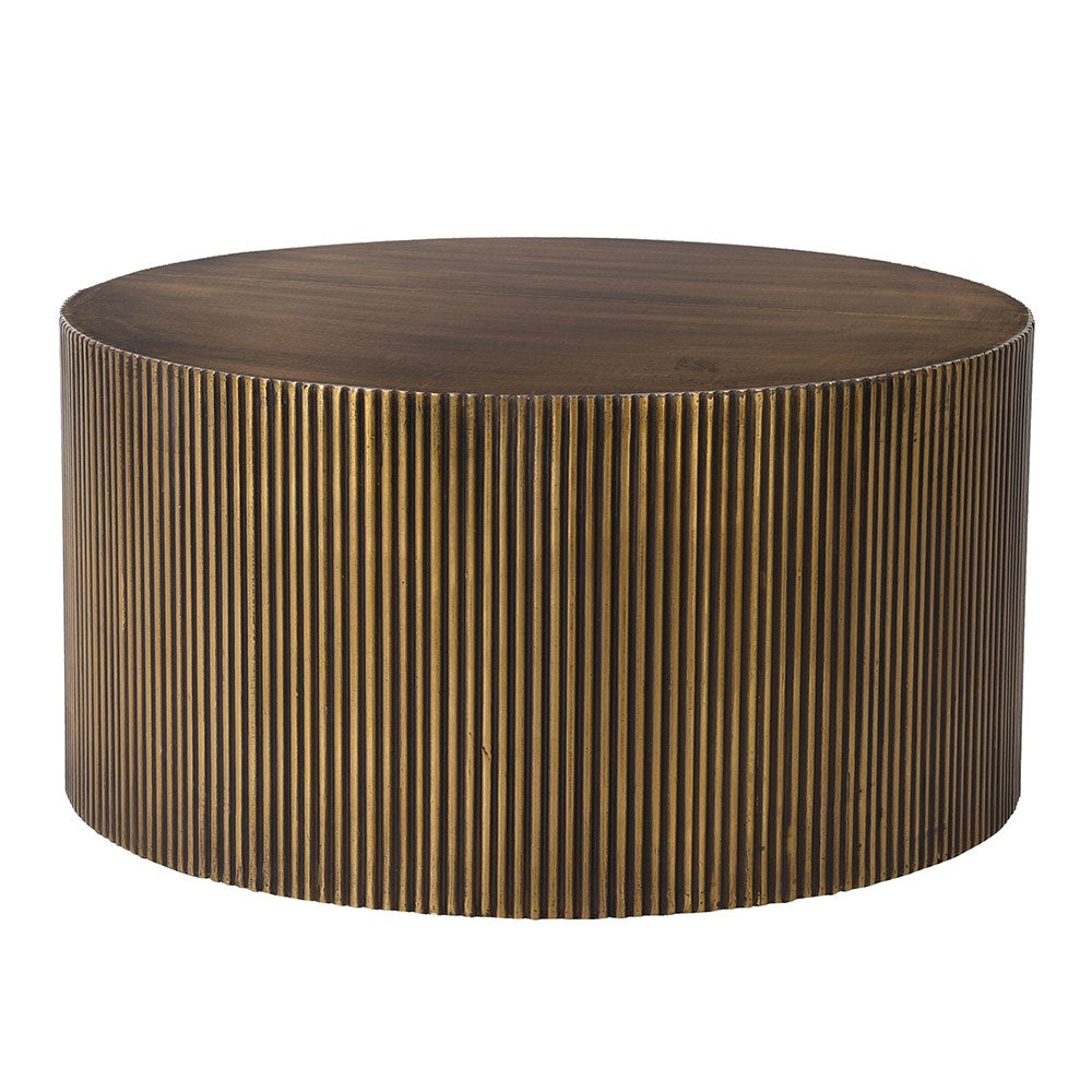 Coretta Ribbed Coffee Table in Antique Brass – Shropshire Design