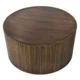 Coretta Ribbed Coffee Table in Antique Brass