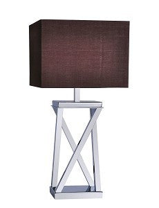 RV Astley Xonomy Nickel Cross Table Lamp with Mule Shade