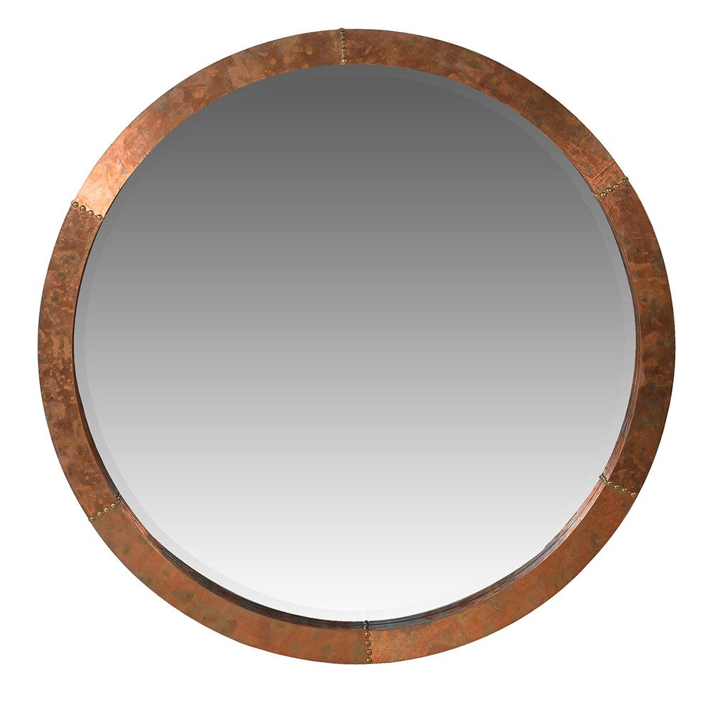Dawson Round Mirror with Aged Brass Effect