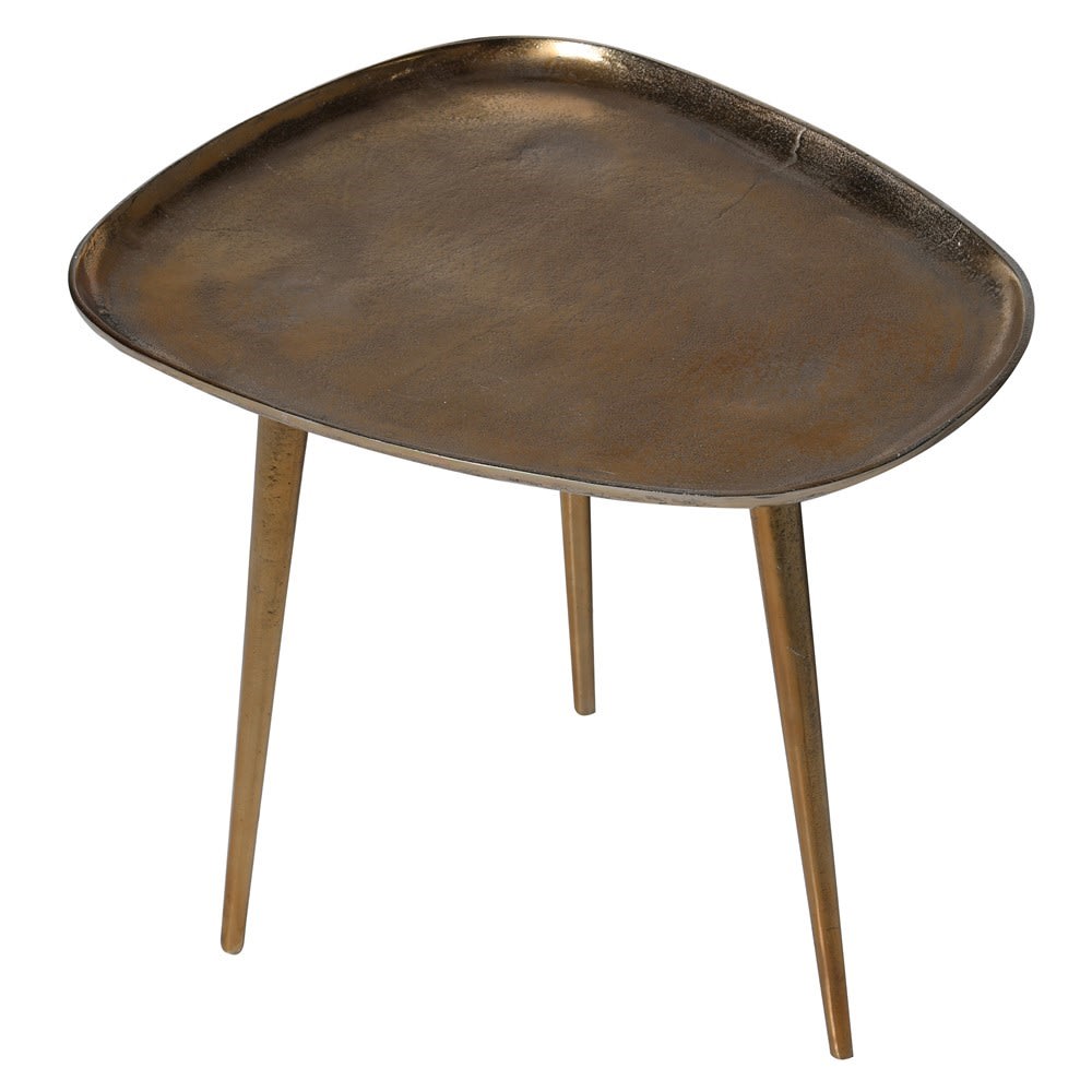 Delfinna Side Table with Brass and Tripod Legs
