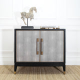 Dellora Small Cabinet in Oak and Faux Shagreen