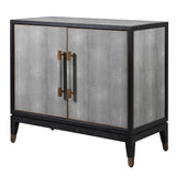 Dellora Small Cabinet in Oak and Faux Shagreen