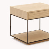 Domkapa Grazi Bedside Table in Natural Oak and Smoky Black Metal
