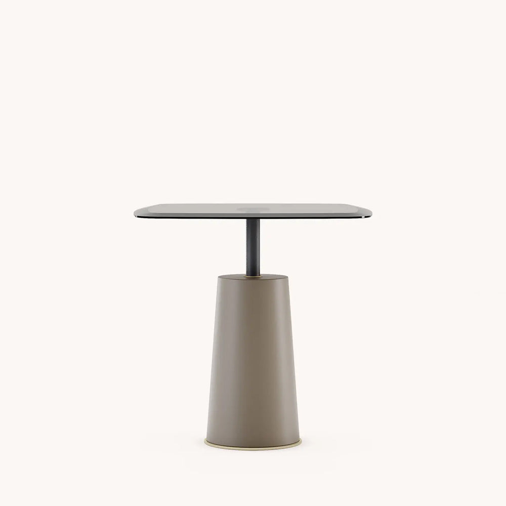 Panton Side Table Domkapa Panton Side Table in Natural Walnut and Bronze Glass ...