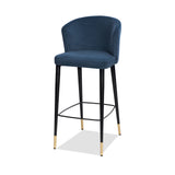 Liang & Eimil Elica Stool in Gainsborough Cobalt Blue Velvet