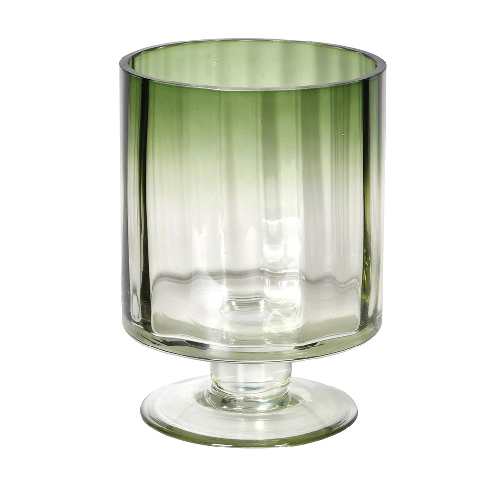 Emerald Green Glass Hurricane Lamp
