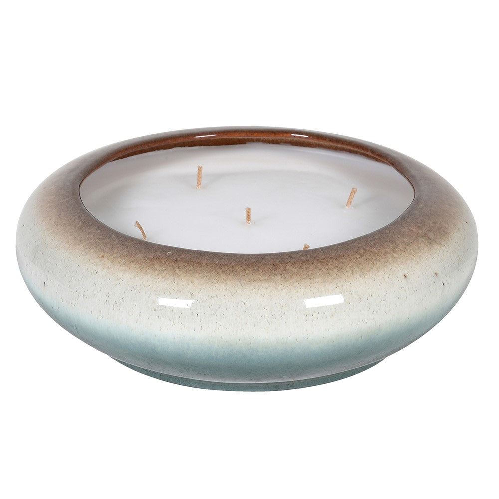Emory Multi-wick Candle in Brown and Blue Candle Holder