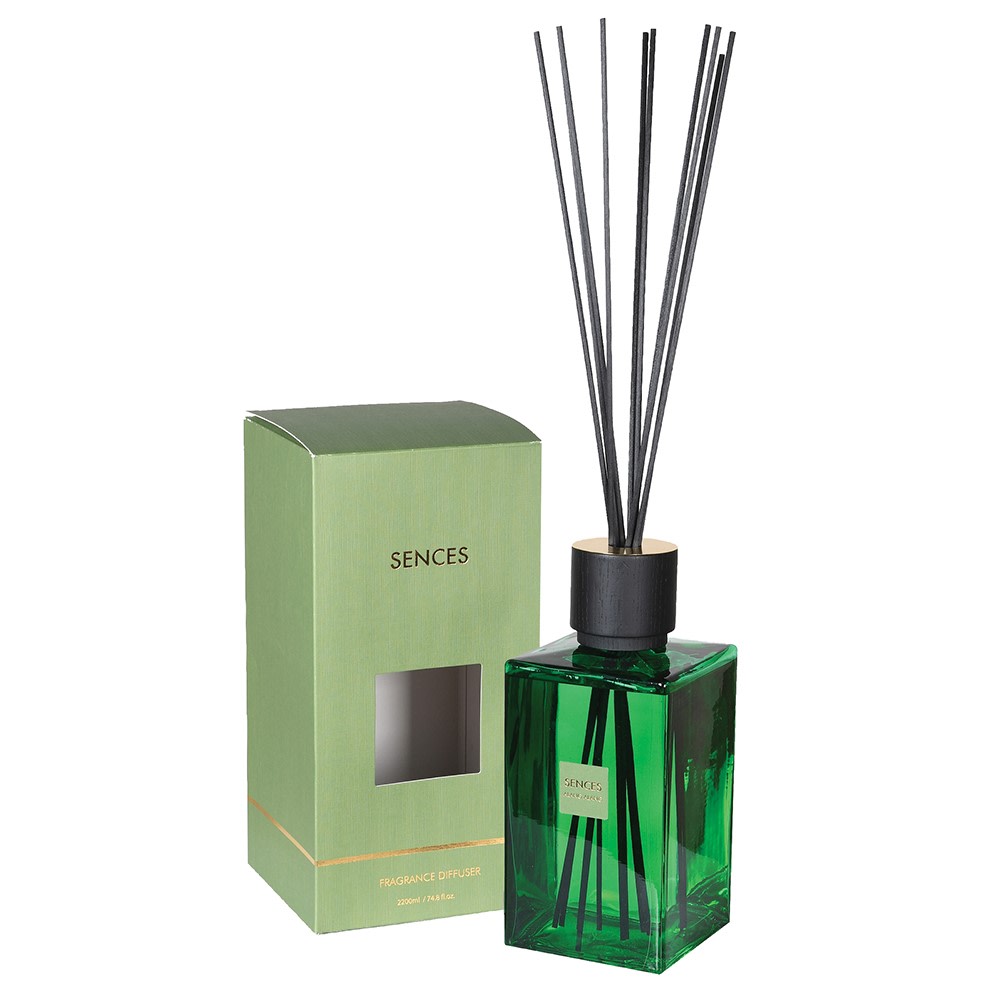Enormous Amora Verbena Reed Diffuser with Emerald Glass Bottle ...