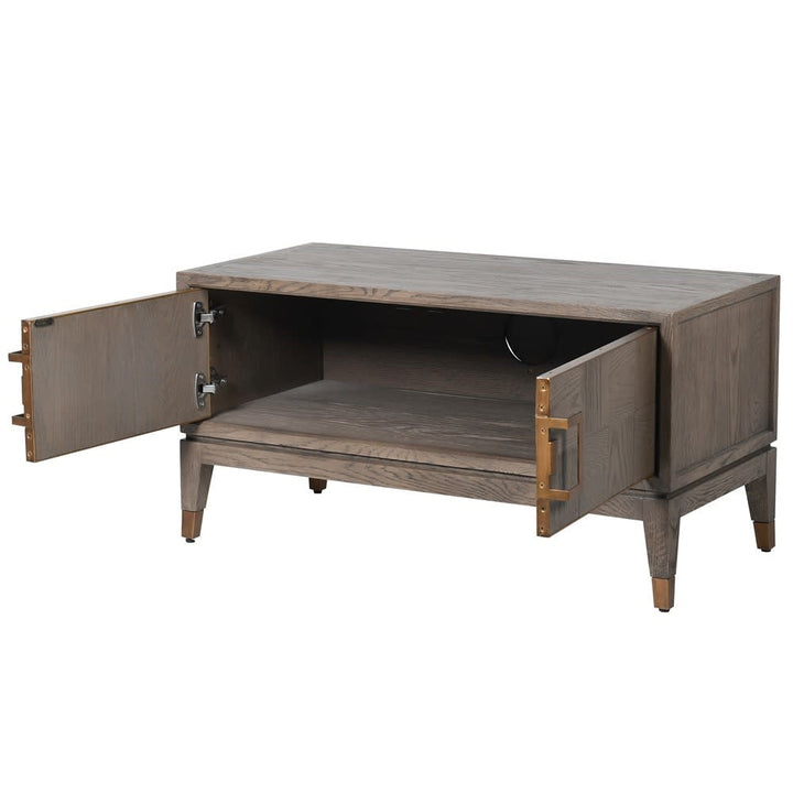 Fernsby Squares Entertainment Unit with Oak and Brass