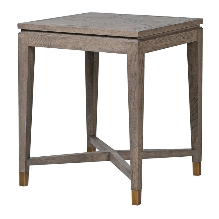 Fernsby Squares Side Table with Oak and Brass